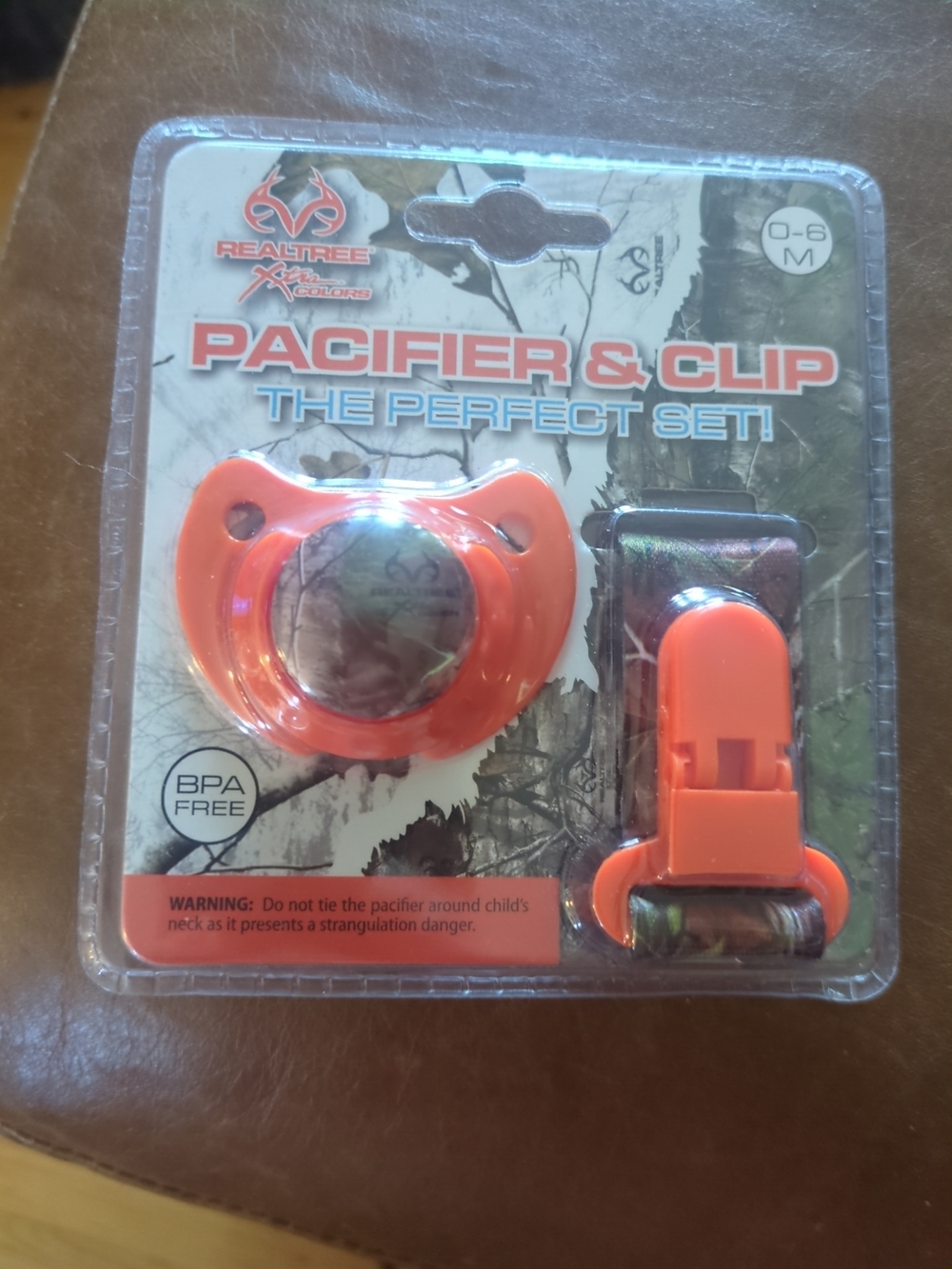 Realtree Orange Pacifier & Clip Set